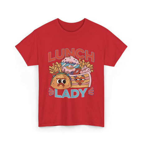 Lunch Lady Cafeteria Food Worker T-Shirt - Red