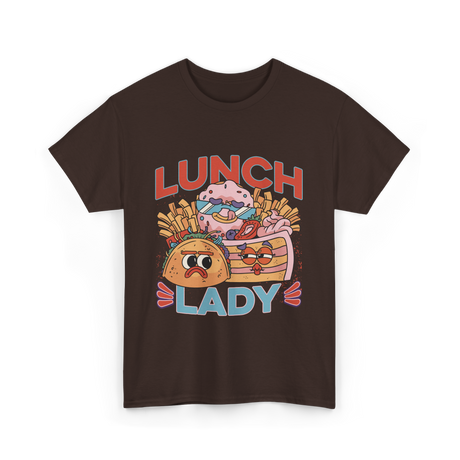 Lunch Lady Cafeteria Food Worker T-Shirt - Dark Chocolate