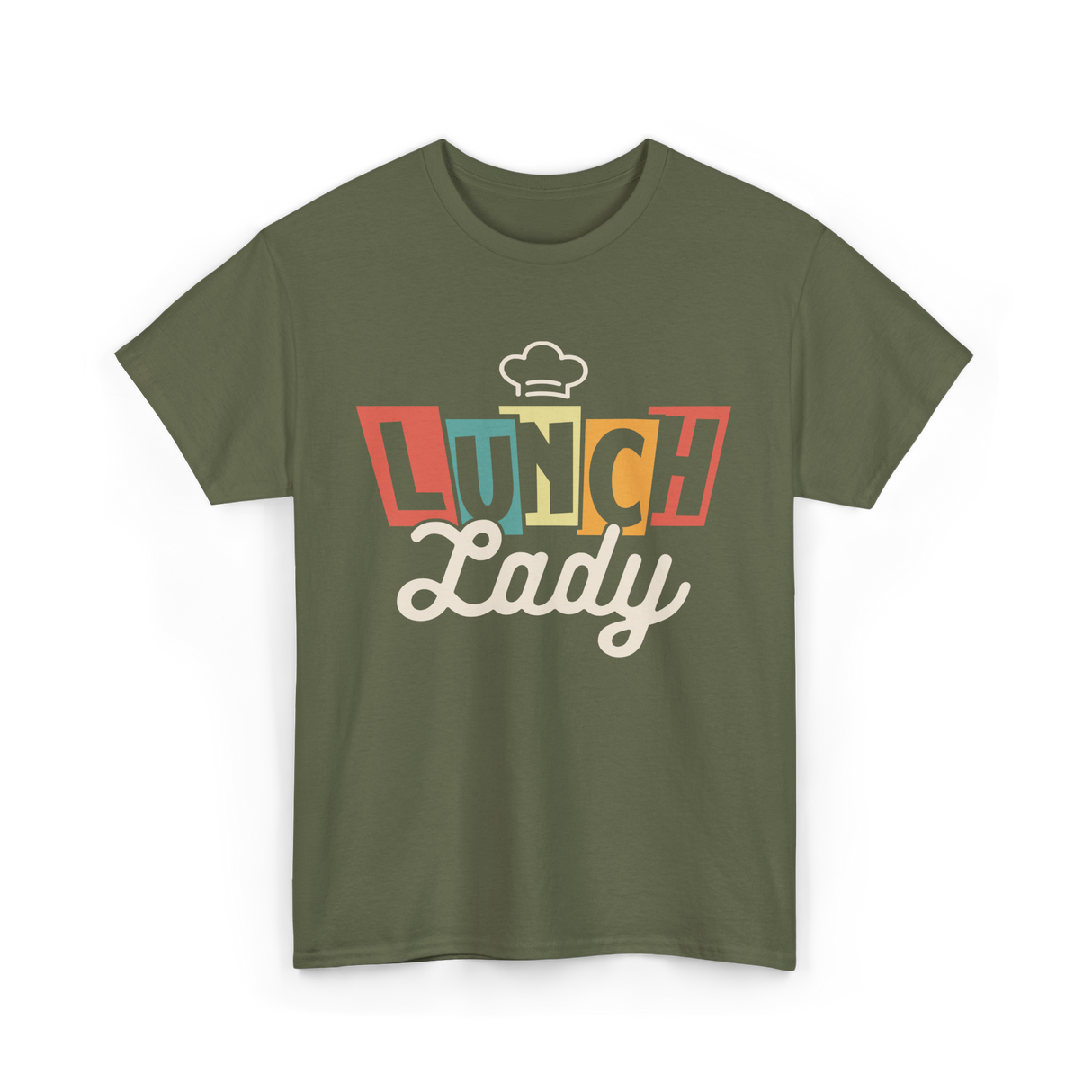 Lunch Lady Cafeteria Worker T-Shirt - Military Green