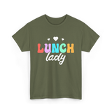 Lunch Lady Lunchroom School Cafeteria T-Shirt - Military Green