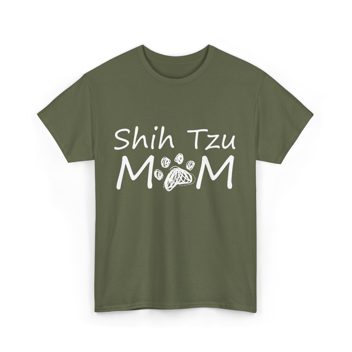 M M Dog Mom Puppy T-Shirt - Military Green