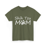 M M Dog Mom Puppy T-Shirt - Military Green