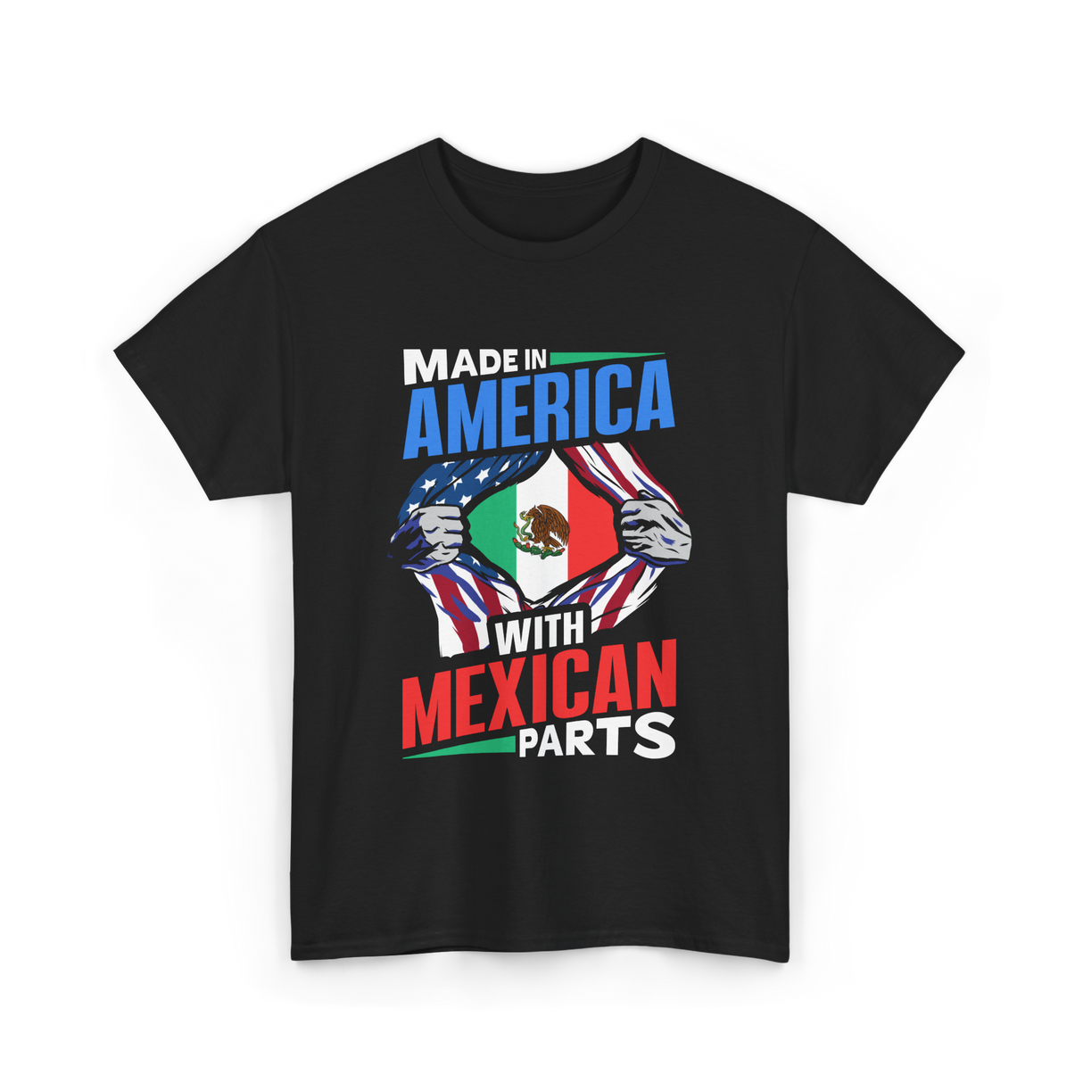 Made In America Mexican Parts T-Shirt - Black