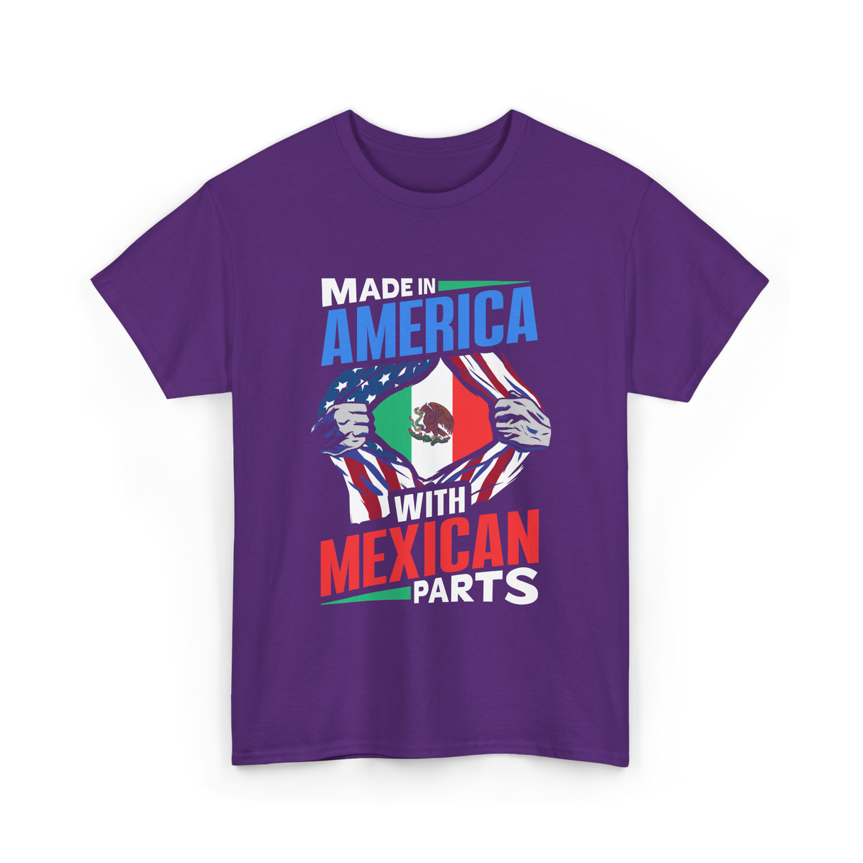 Made In America Mexican Parts T-Shirt - Purple