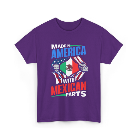 Made In America Mexican Parts T-Shirt - Purple