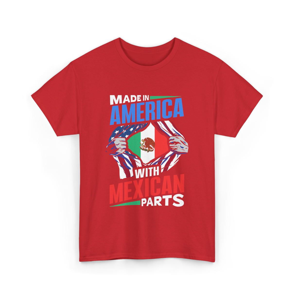 Made In America Mexican Parts T-Shirt - Red