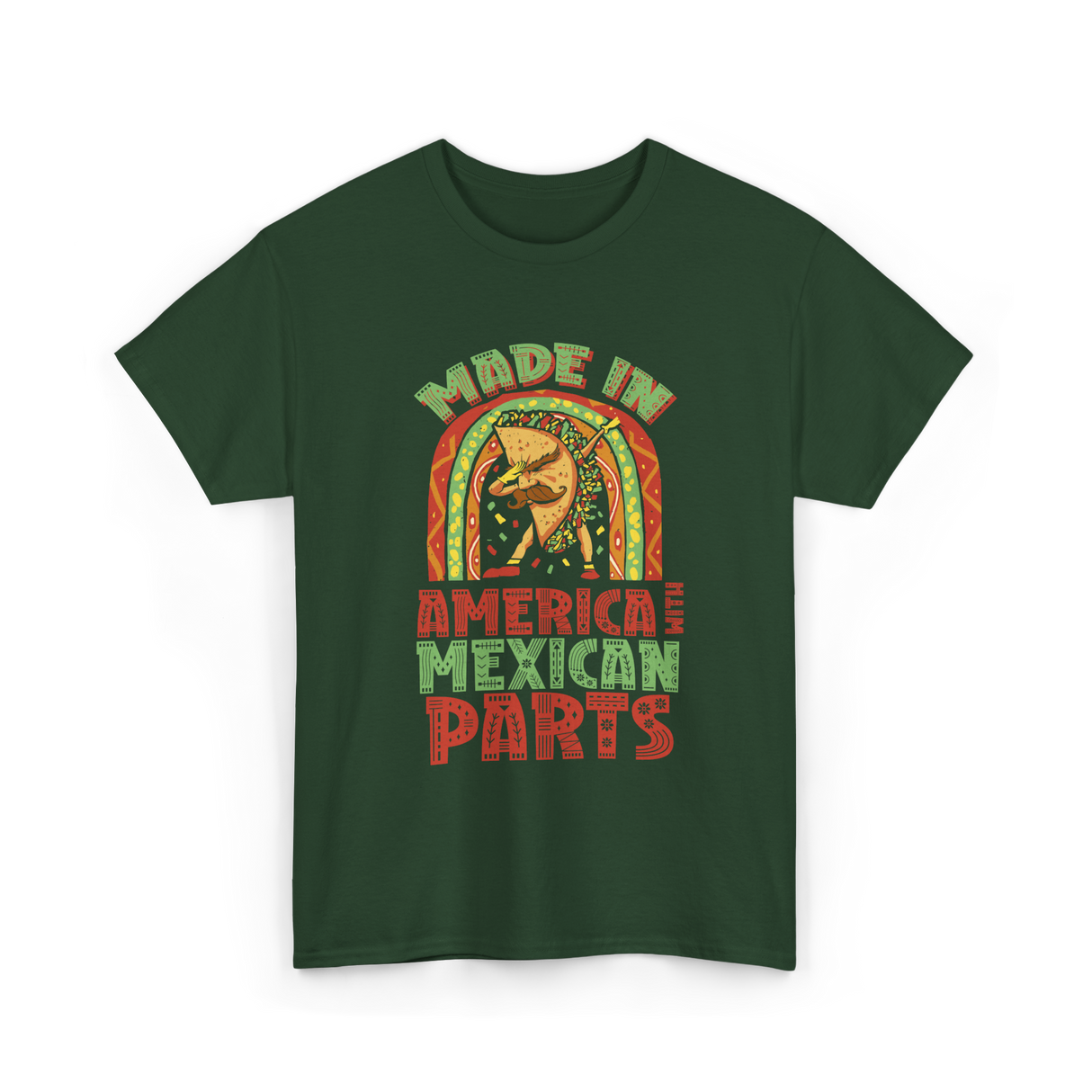 Made In America Mexican Parts T-Shirt - Forest Green