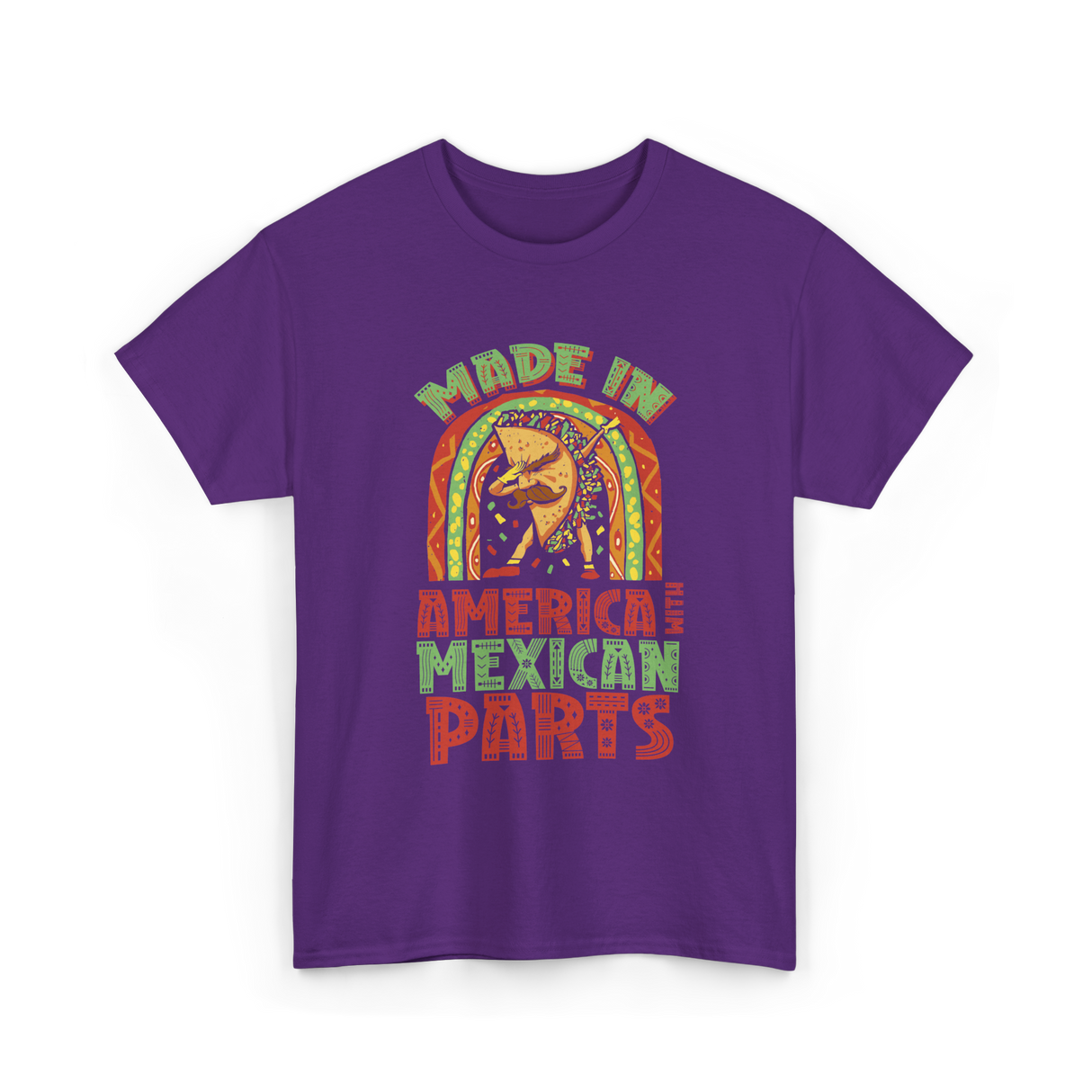 Made In America Mexican Parts T-Shirt - Purple