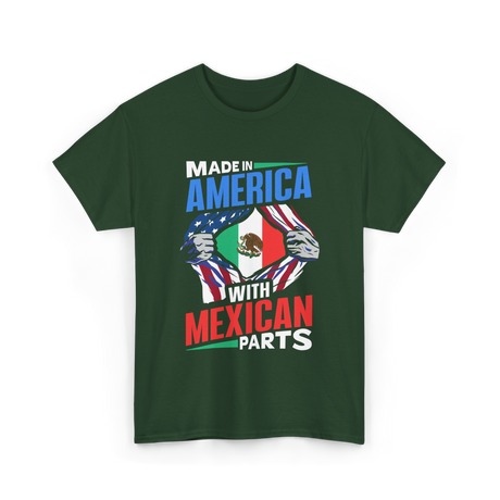 Made In America Mexican Parts T-Shirt - Forest Green