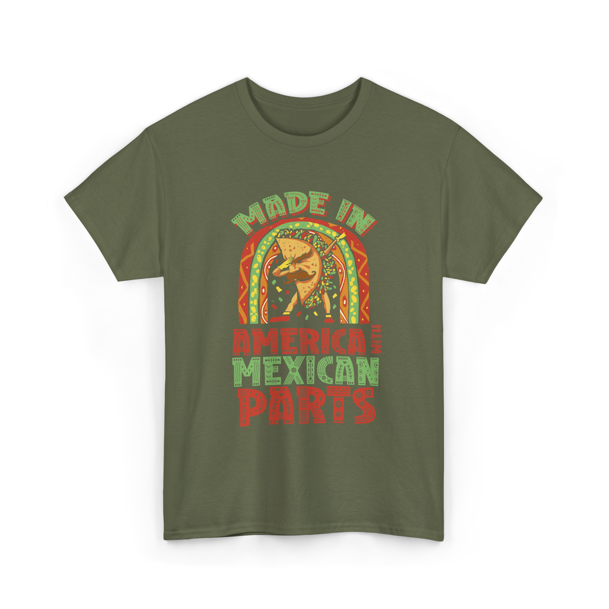 Made In America Mexican Parts T-Shirt - Military Green