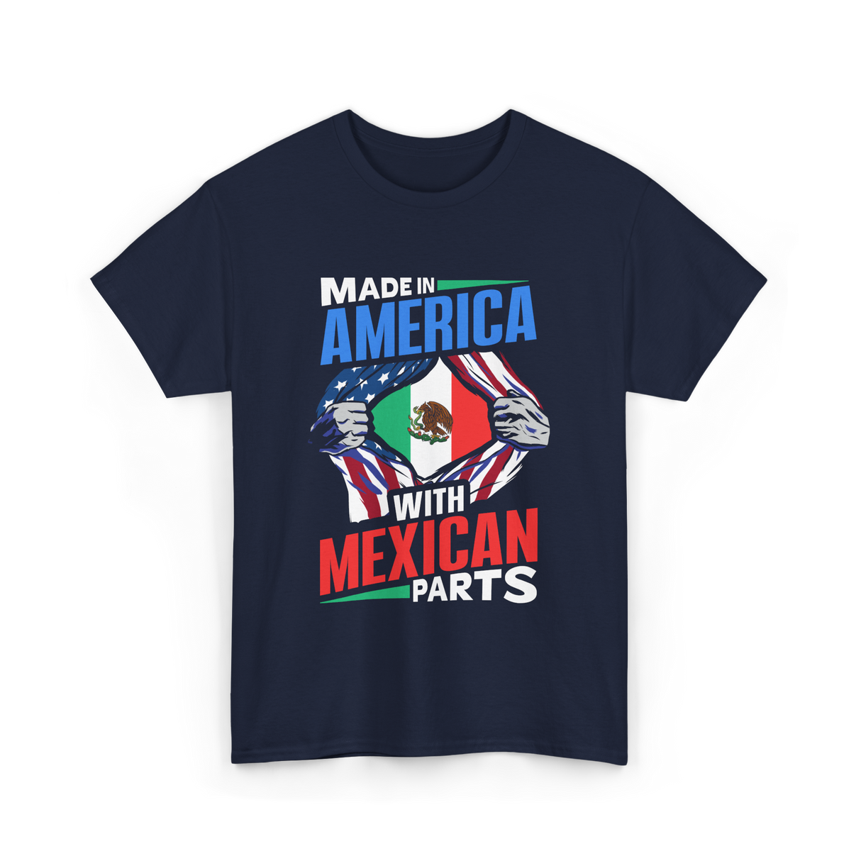 Made In America Mexican Parts T-Shirt - Navy