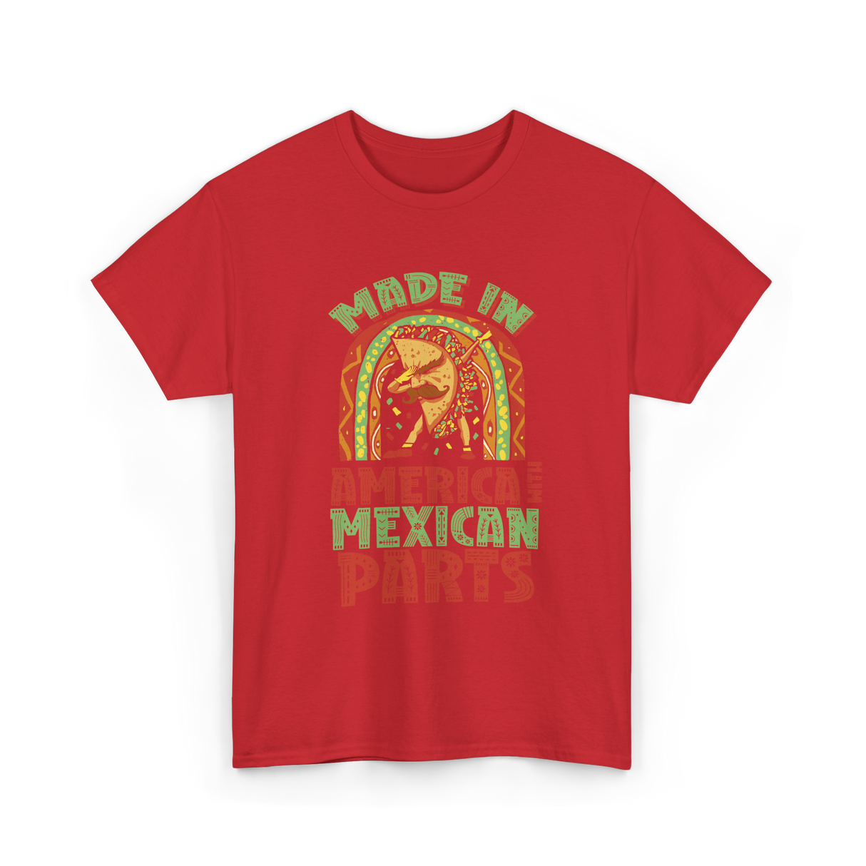 Made In America Mexican Parts T-Shirt - Red