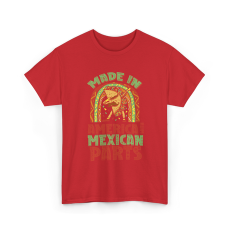 Made In America Mexican Parts T-Shirt - Red