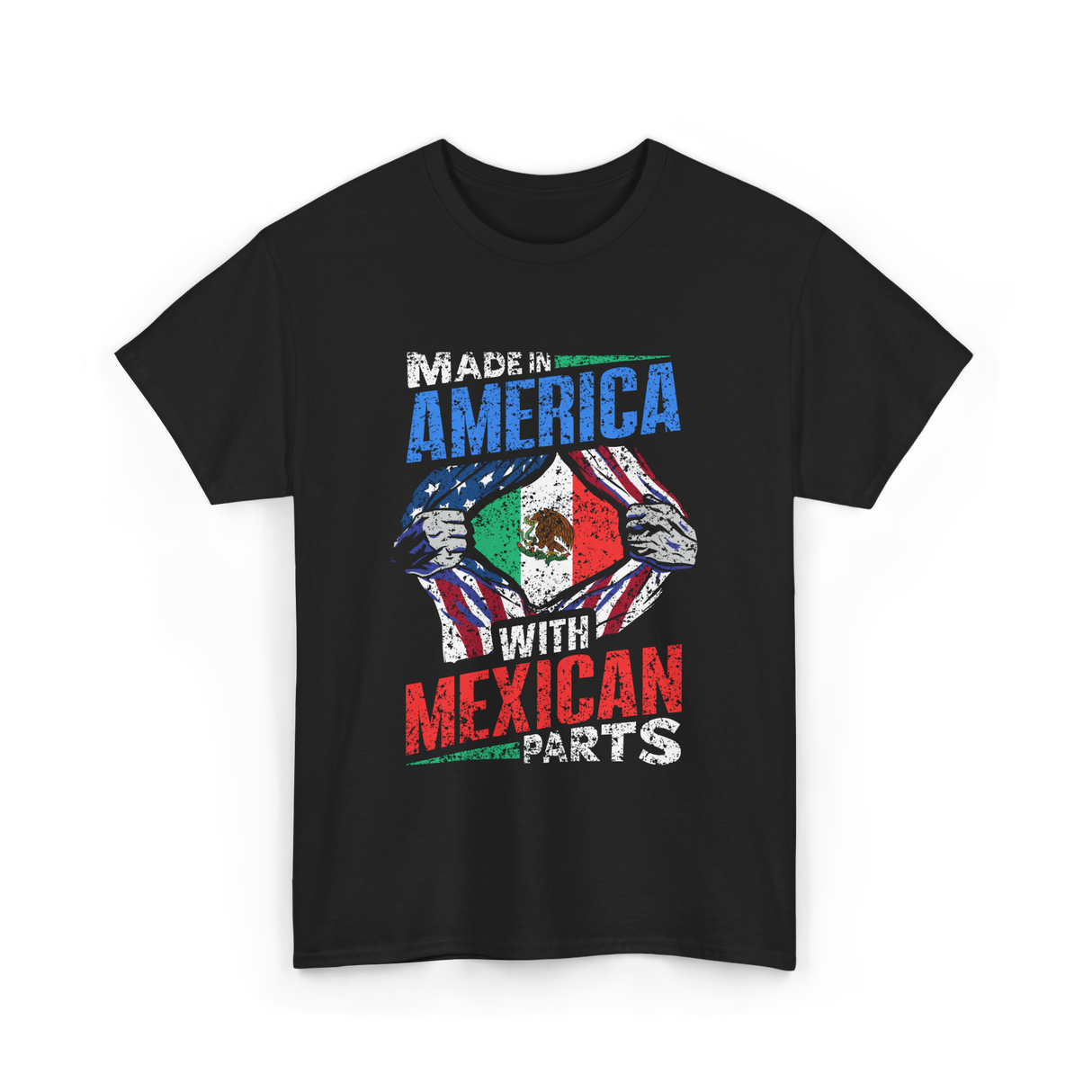 Made In America With Mexican Parts T-Shirt - Black