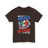 Made In America With Mexican Parts T-Shirt - Dark Chocolate