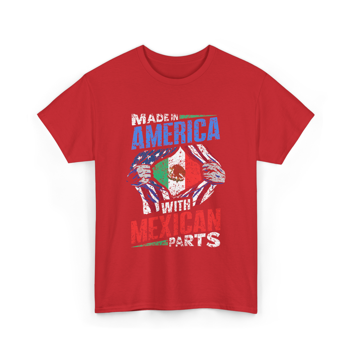 Made In America With Mexican Parts T-Shirt - Red