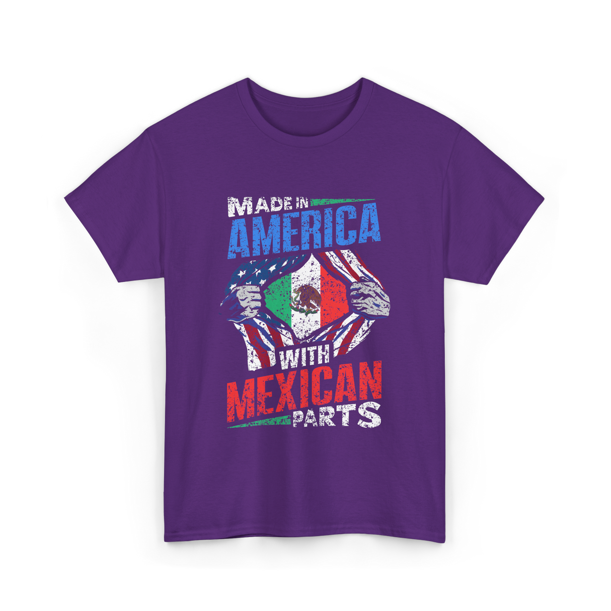 Made In America With Mexican Parts T-Shirt - Purple