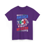 Made In America With Mexican Parts T-Shirt - Purple