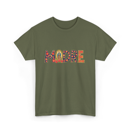 Madre Floral Mother Latino T-Shirt - Military Green