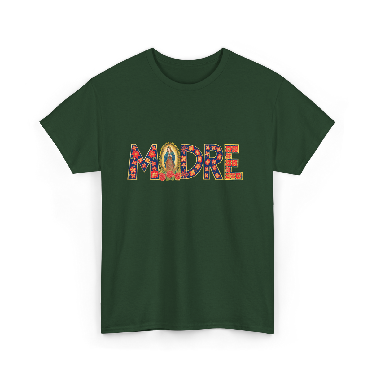 Madre Floral Mother Latino T-Shirt - Forest Green