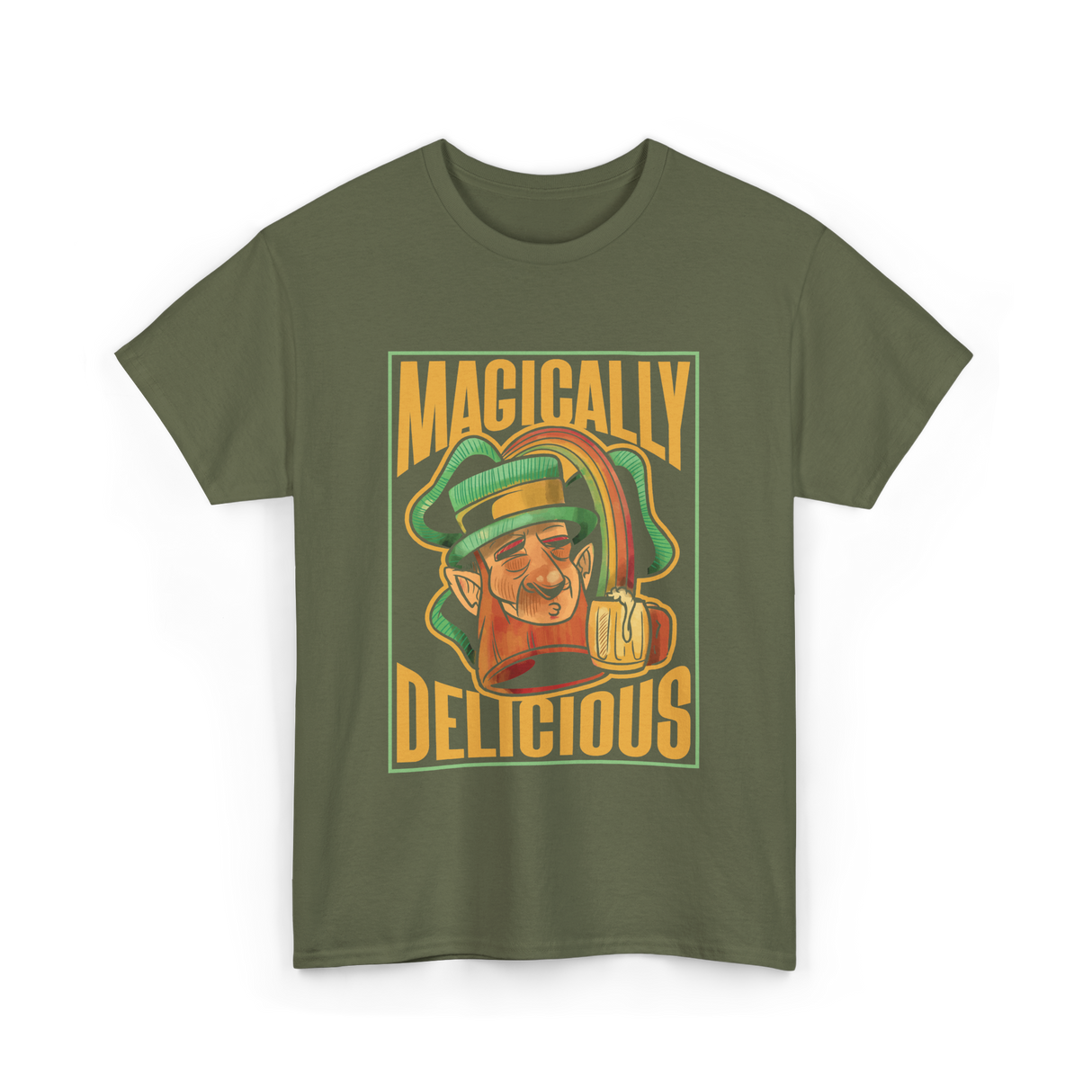 Magically Delicious St Patricks Day T-Shirt - Military Green