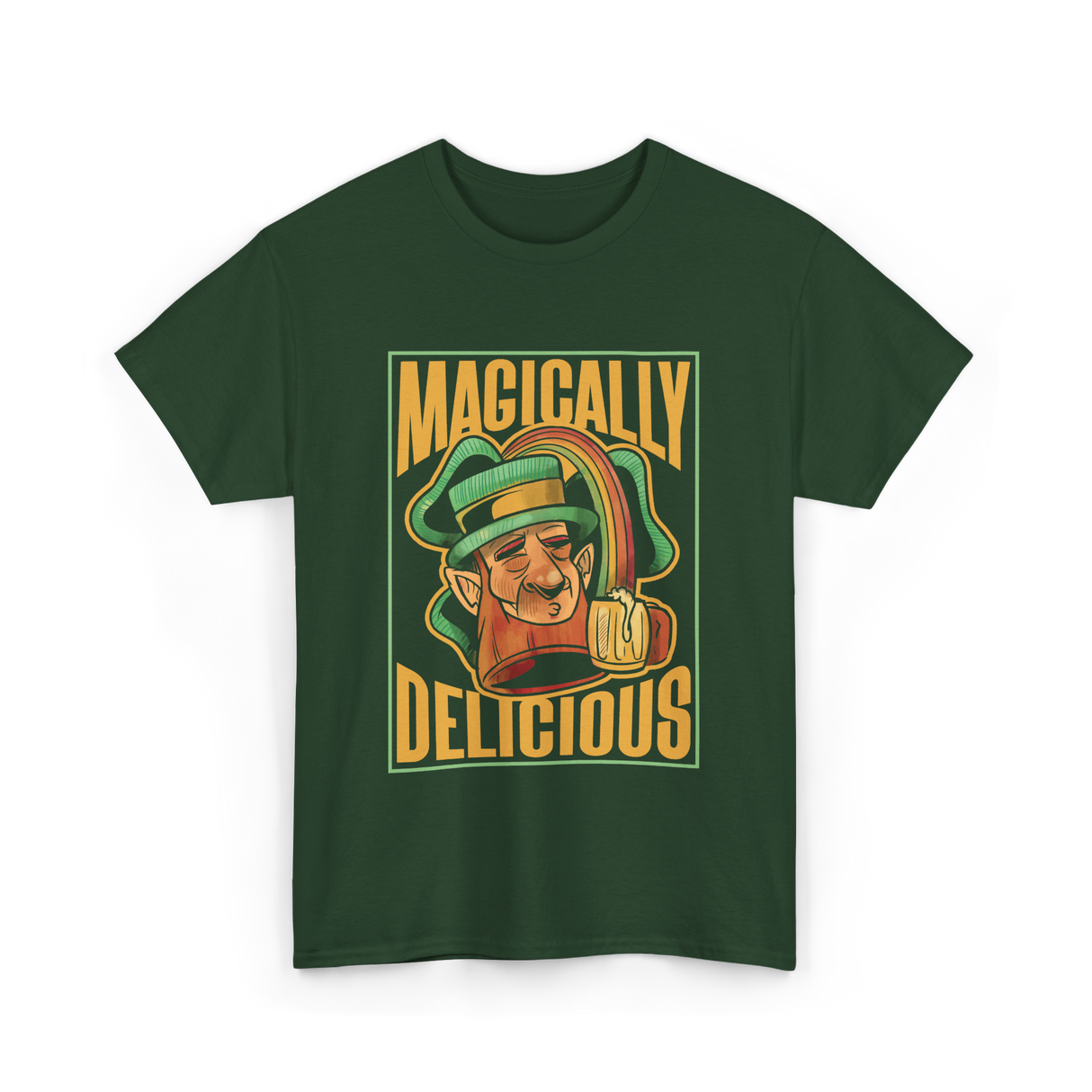 Magically Delicious St Patricks Day T-Shirt - Forest Green