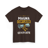 Magna Cum Laude Graduate Graduation T-Shirt - Dark Chocolate