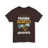 Magna Cum Laude Graduate Graduation T-Shirt - Dark Chocolate