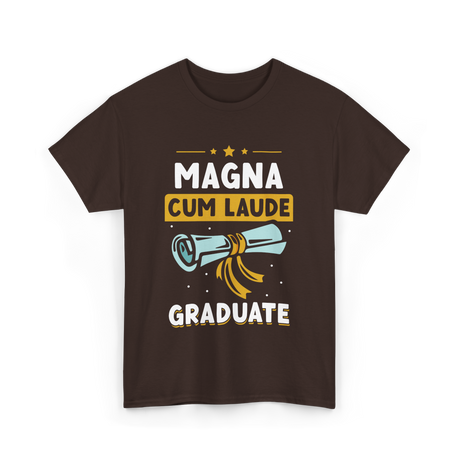 Magna Cum Laude Graduate Graduation T-Shirt - Dark Chocolate