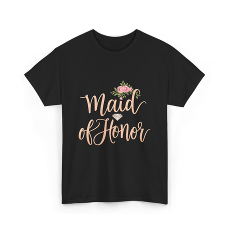 Maid of Honor Bridal Party T-Shirt - Black