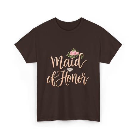 Maid of Honor Bridal Party T-Shirt - Dark Chocolate