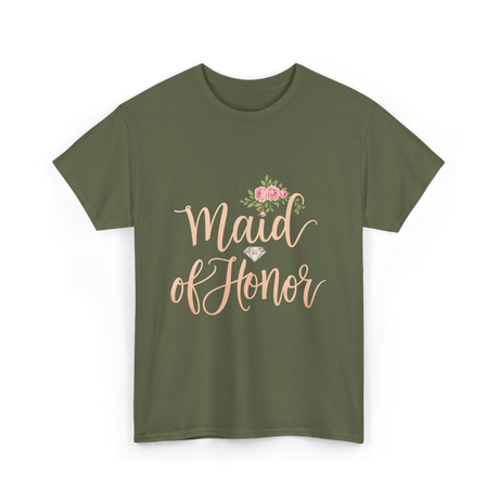 Maid of Honor Bridal Party T-Shirt - Military Green