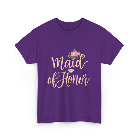 Maid of Honor Bridal Party T-Shirt - Purple