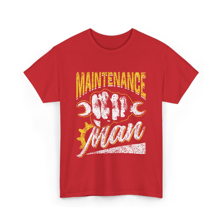 Maintenance Man Worker Maintenance T-Shirt - Red