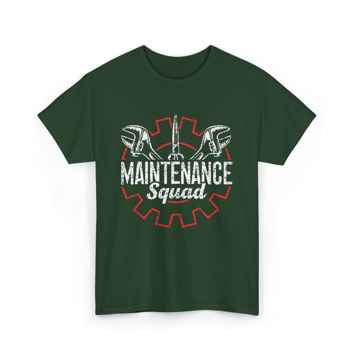 Maintenance Squad Technician Workers T-Shirt - Forest Green