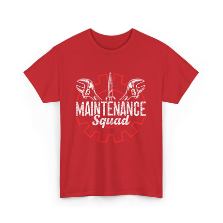 Maintenance Squad Technician Workers T-Shirt - Red