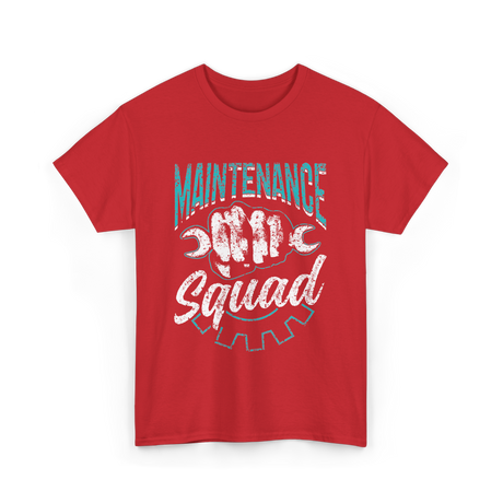 Maintenance Squad Worker Mechanic T-Shirt - Red