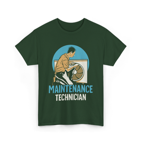 Maintenance Technician Job Technician T-Shirt - Forest Green