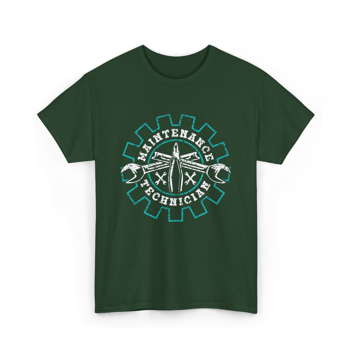 Maintenance Technician Tools Worker T-Shirt - Forest Green