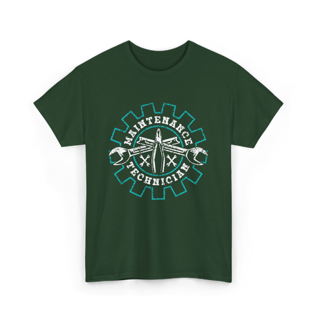 Maintenance Technician Tools Worker T-Shirt - Forest Green