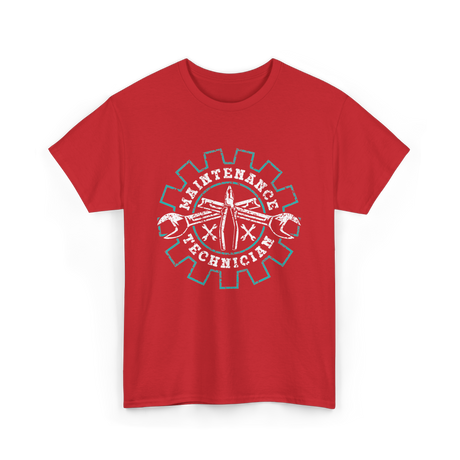 Maintenance Technician Tools Worker T-Shirt - Red