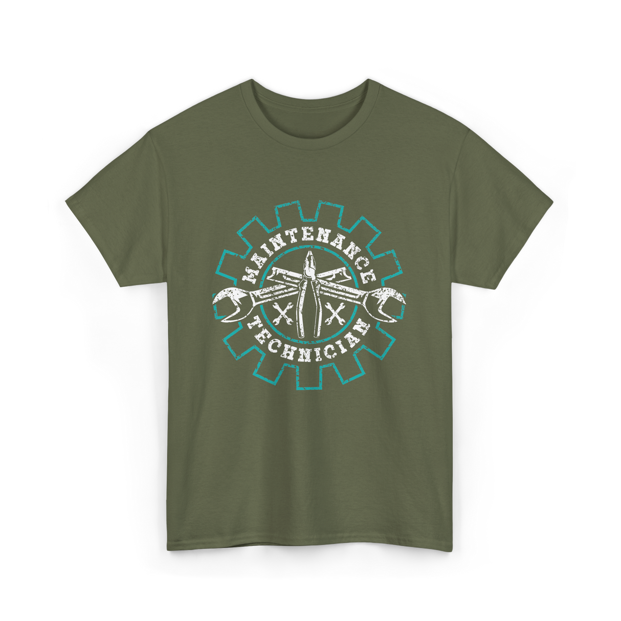 Maintenance Technician Tools Worker T-Shirt - Military Green