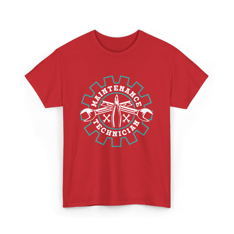 Maintenance Technician Worker Tools T-Shirt - Red