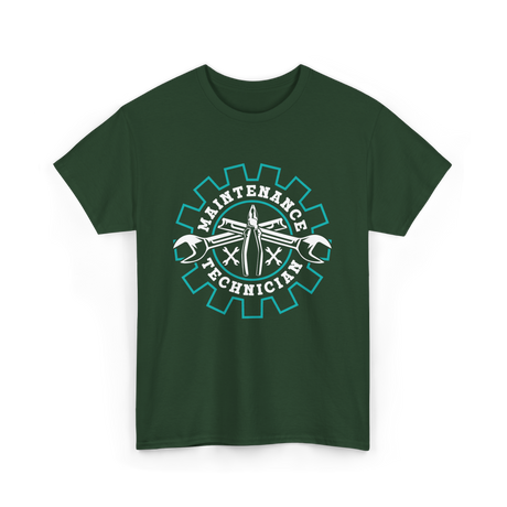 Maintenance Technician Worker Tools T-Shirt - Forest Green