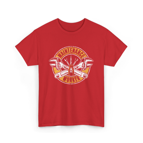 Maintenance Worker Maintenance Technician T-Shirt - Red