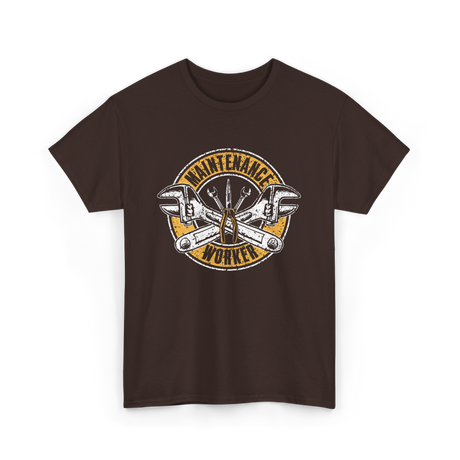 Maintenance Worker Maintenance Technician T-Shirt - Dark Chocolate