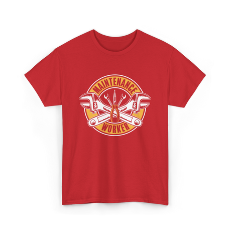 Maintenance Worker Tools Technician T-Shirt - Red