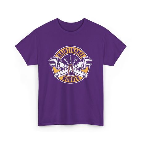 Maintenance Worker Tools Technician T-Shirt - Purple