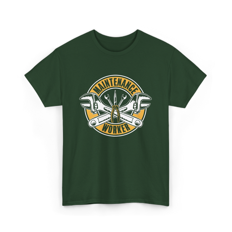 Maintenance Worker Tools Technician T-Shirt - Forest Green