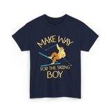 Make Way For The Skiing Boy Skier T-Shirt - Navy